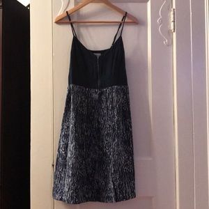 Anthropologie dress with blue leopard print